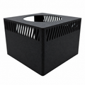Black light shade for Red Sea ReefLED G2, shown from a front corner with ventilation slots and the circular top opening.
